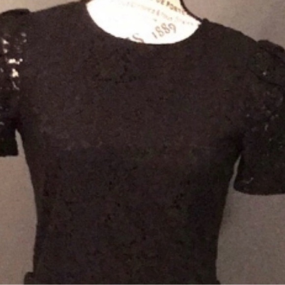 New Black Lace Short Sleeve Top - Picture 9 of 9